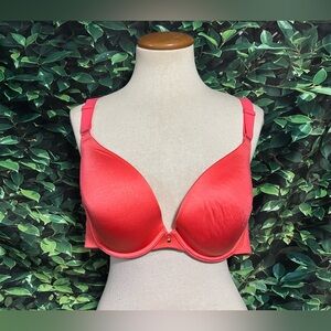 Cacique Boost Plunge Underwire Bra Push Up Coral Pink 42C